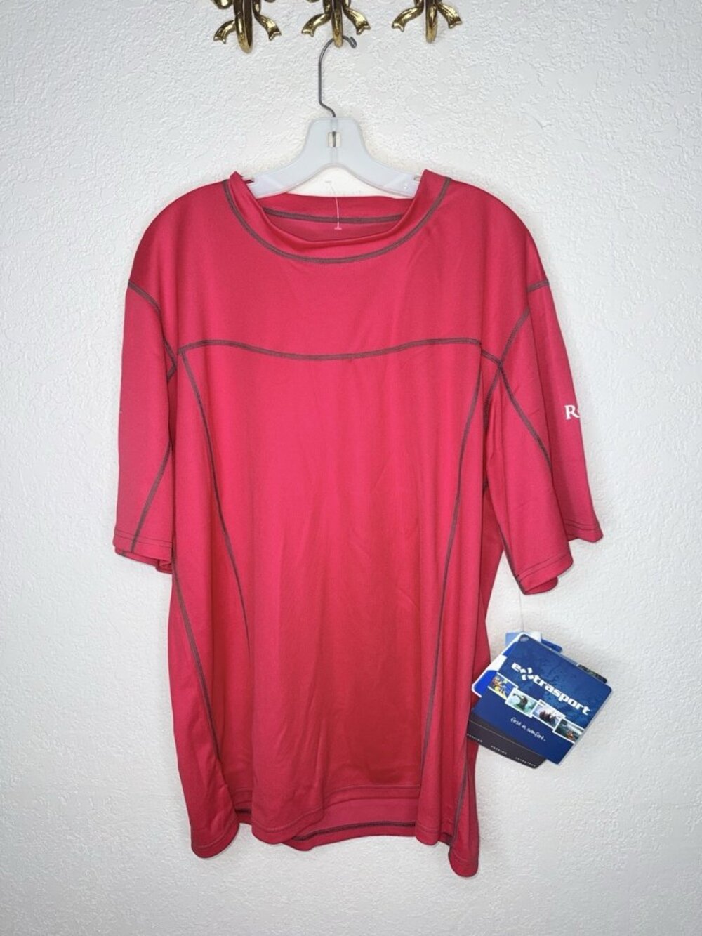Extrasport Shirt Mens 2XL Red NEW Rash Guard UV Protection Anti-Bacteria 1B